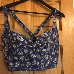Torrid Pin Up Style Sugar Skull Bikini Top.